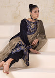 3 Piece Embroidered Velvet BT-3972 Navy Blue